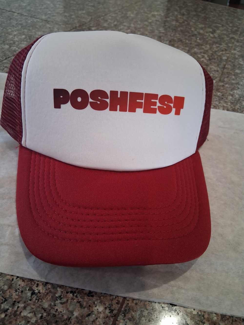 OFFICIAL POSHFEST 2026 Merch. Red and White Trucker Hat.Brand NEW